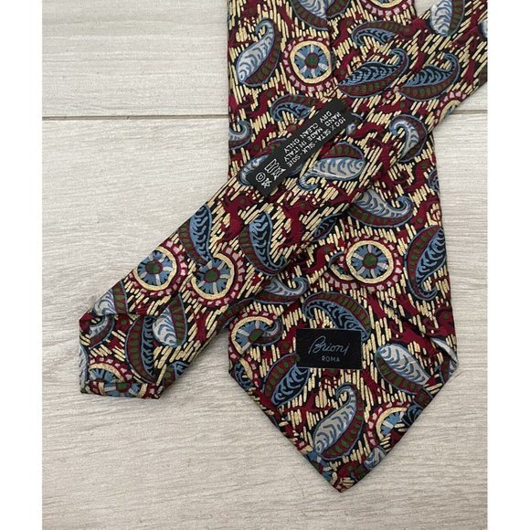 Brioni Mens Multicolor Floral Paisley dis. n C050005 Silk Tie 3.75" x 61.75" euc - Picture 4 of 6
